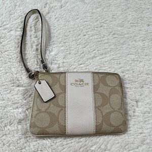 Coach Corner Zip Monogram Zip Wallet Wristlet